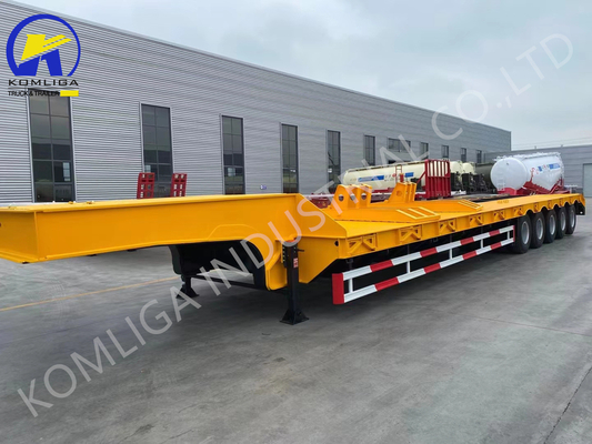 7000-8000mm Base de rodas Personalizável 5/6/7/8 eixos Low Boy Trailers Lowbed Semi Trailer