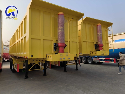 Semi-reboque de descarga de 50 t com base de rodas de 7000-8000 mm e certificação GCC