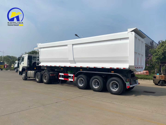2/3/4 eixos Trailers de inclinação 60tons 70tons 80tons Capacidade de levantamento frontal Semi-Dump Trailer