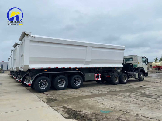 2/3/4 eixos Trailers de inclinação 60tons 70tons 80tons Capacidade de levantamento frontal Semi-Dump Trailer