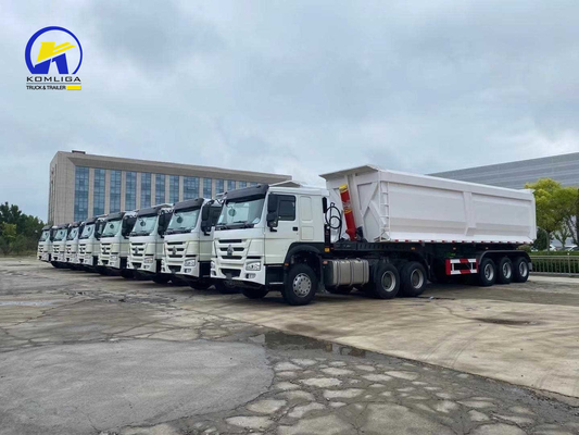 2/3/4 eixos Trailers de inclinação 60tons 70tons 80tons Capacidade de levantamento frontal Semi-Dump Trailer