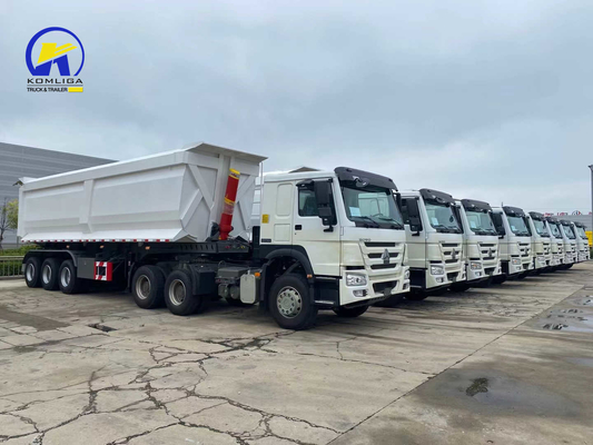 2/3/4 eixos Trailers de inclinação 60tons 70tons 80tons Capacidade de levantamento frontal Semi-Dump Trailer