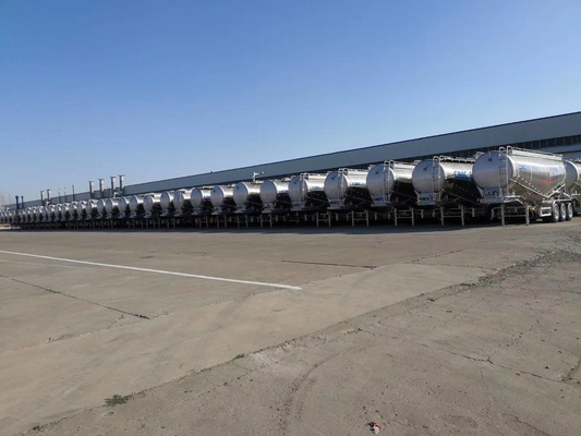 2 peças ABS Opcional 3 eixos Cimento a granel Tanker Semi-trailers com porta pneus sobressalentes