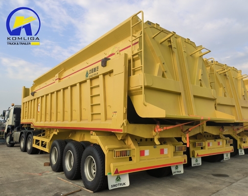 3 eixos 30m3/Cbm 50t Tractor Tipper Dumper Tipping Semi-trailer para canteiros de obras