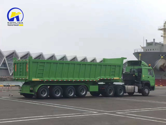 4 eixo U forma cilindro hidráulico Dump Semi-trailer com Jost 2,0 ou 3,5 polegadas King Pin