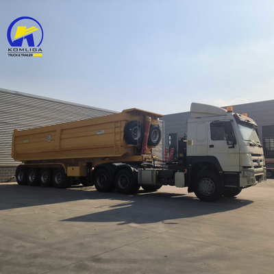 4 eixo U forma cilindro hidráulico Dump Semi-trailer com Jost 2,0 ou 3,5 polegadas King Pin