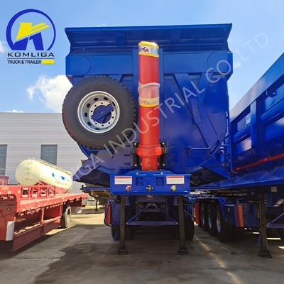 Fuwa/BPW Axles Semi-trailer de banco plano para carga pesada 40cbm 45cbm Tipper Dump Trailer