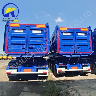 Fuwa/BPW Axles Semi-trailer de banco plano para carga pesada 40cbm 45cbm Tipper Dump Trailer