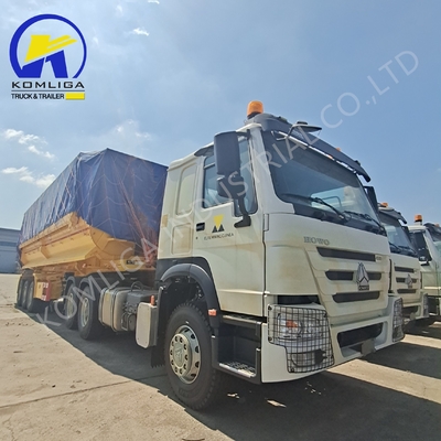 Pista de aço 1820mm U forma traseira camião hidráulico de descarga de carregamento semi-reboque 35cbm 3 eixos