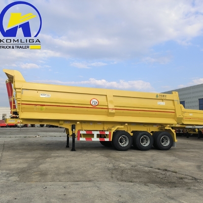 Sinotruk 3 eixos em forma de U 70 toneladas Dump Trailer Dump Semi Trailer Wabco Sistema de travagem